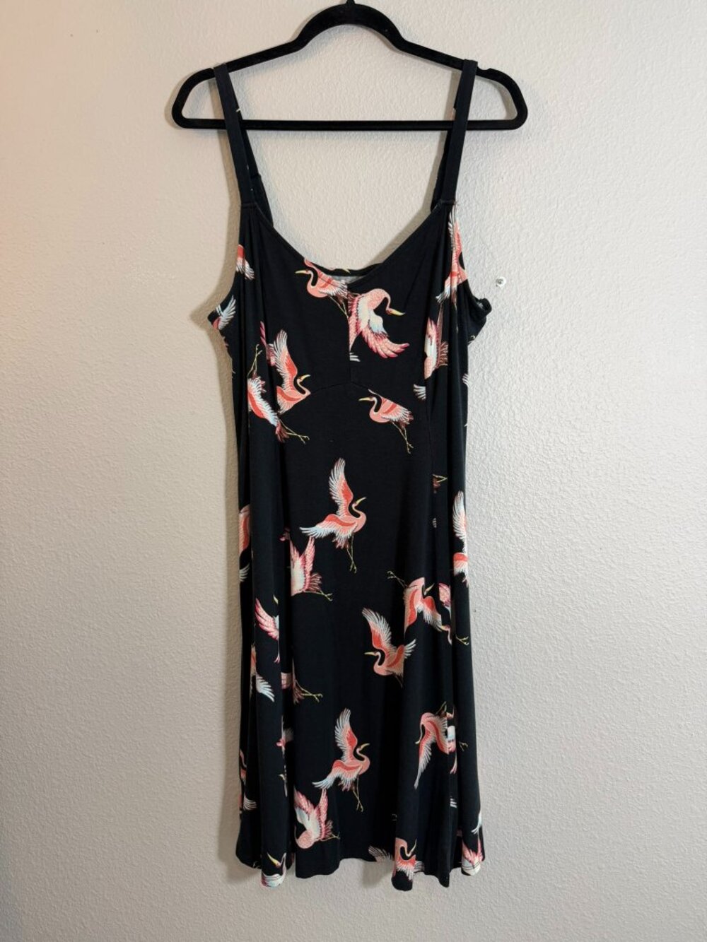 Torrid Black Crane Print Sleeveless Mini Dress 2/ XXL